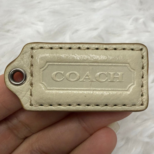 1.5" COACH Cream Fob Bag Charm Hang tag Hangtag