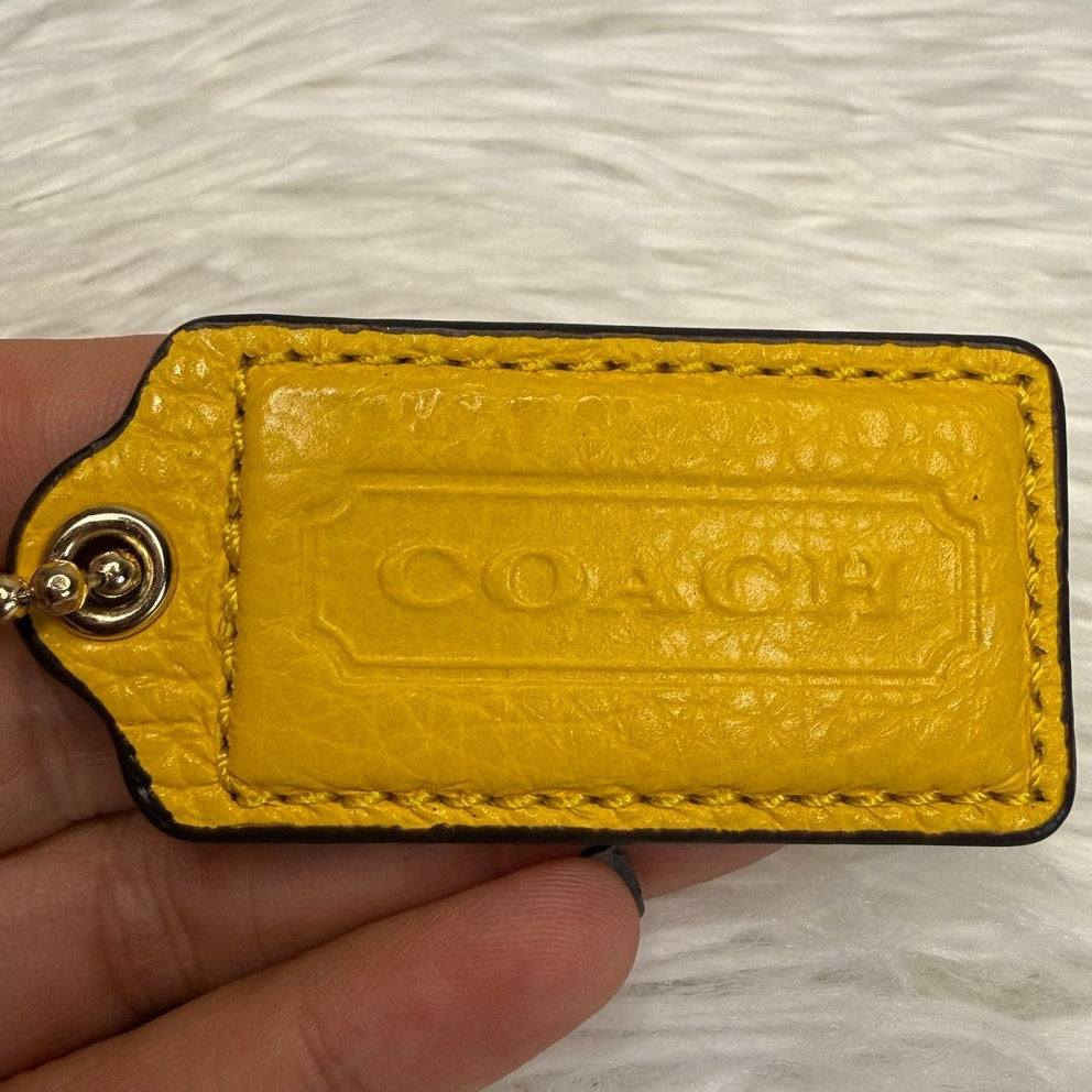 2" COACH Yellow Fob Bag Charm Hang tag Hangtag