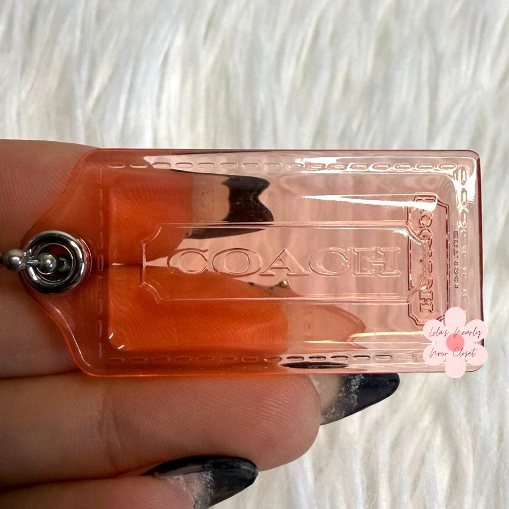 1.5" COACH Poppy Orange Fob Bag Charm Hang tag Hangtag