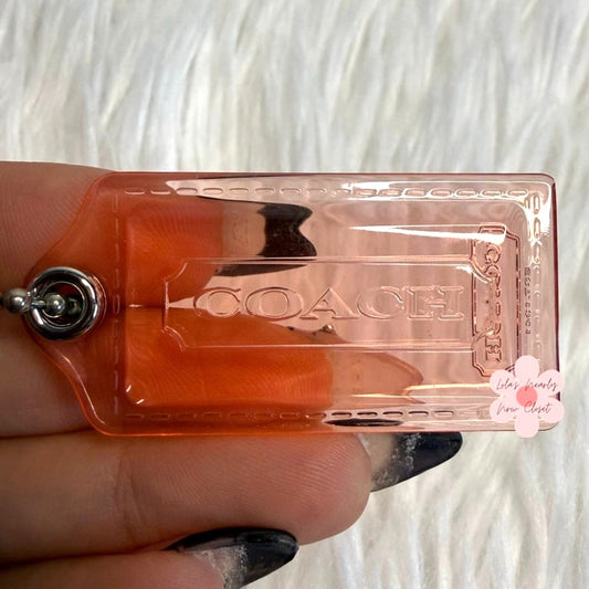 1.5" COACH Poppy Orange Fob Bag Charm Hang tag Hangtag