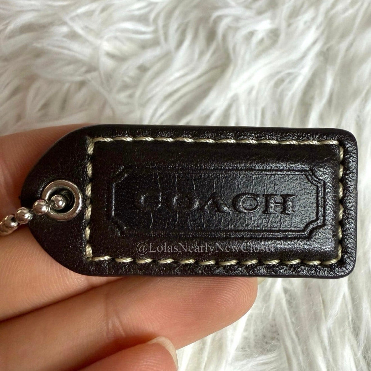 1.5" y2k COACH Brown Fob Bag Charm Hang tag Hangtag