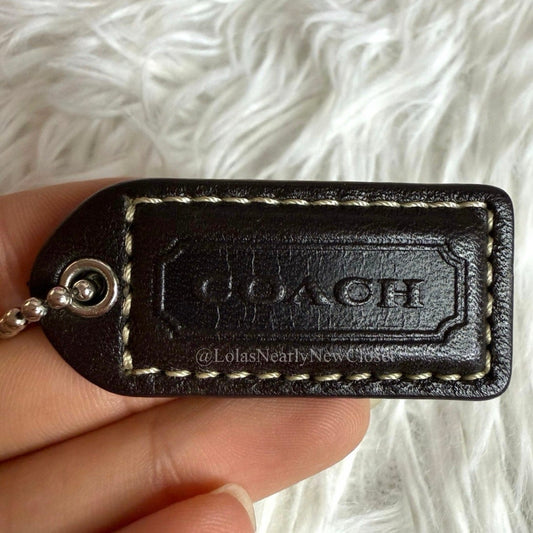 1.5" y2k COACH Brown Fob Bag Charm Hang tag Hangtag