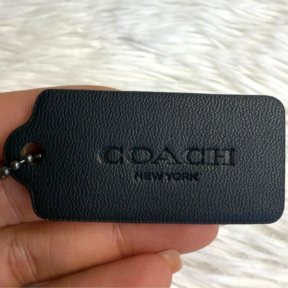 2" COACH Black Fob Bag Charm Hang tag Hangtag