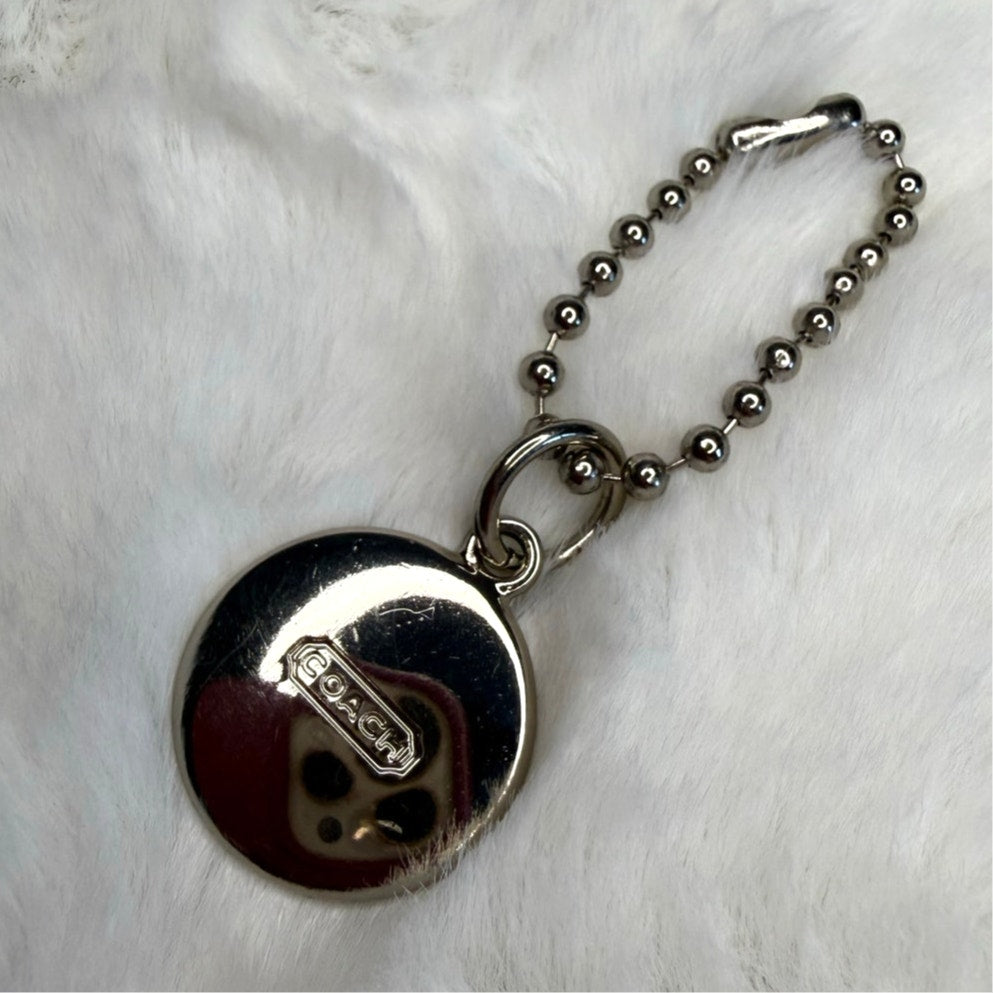 1" Coach Metal Circle Hangtag Hang Tag Bag Charm