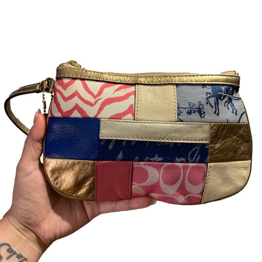 COACH Multi-color Patchwork wristlet