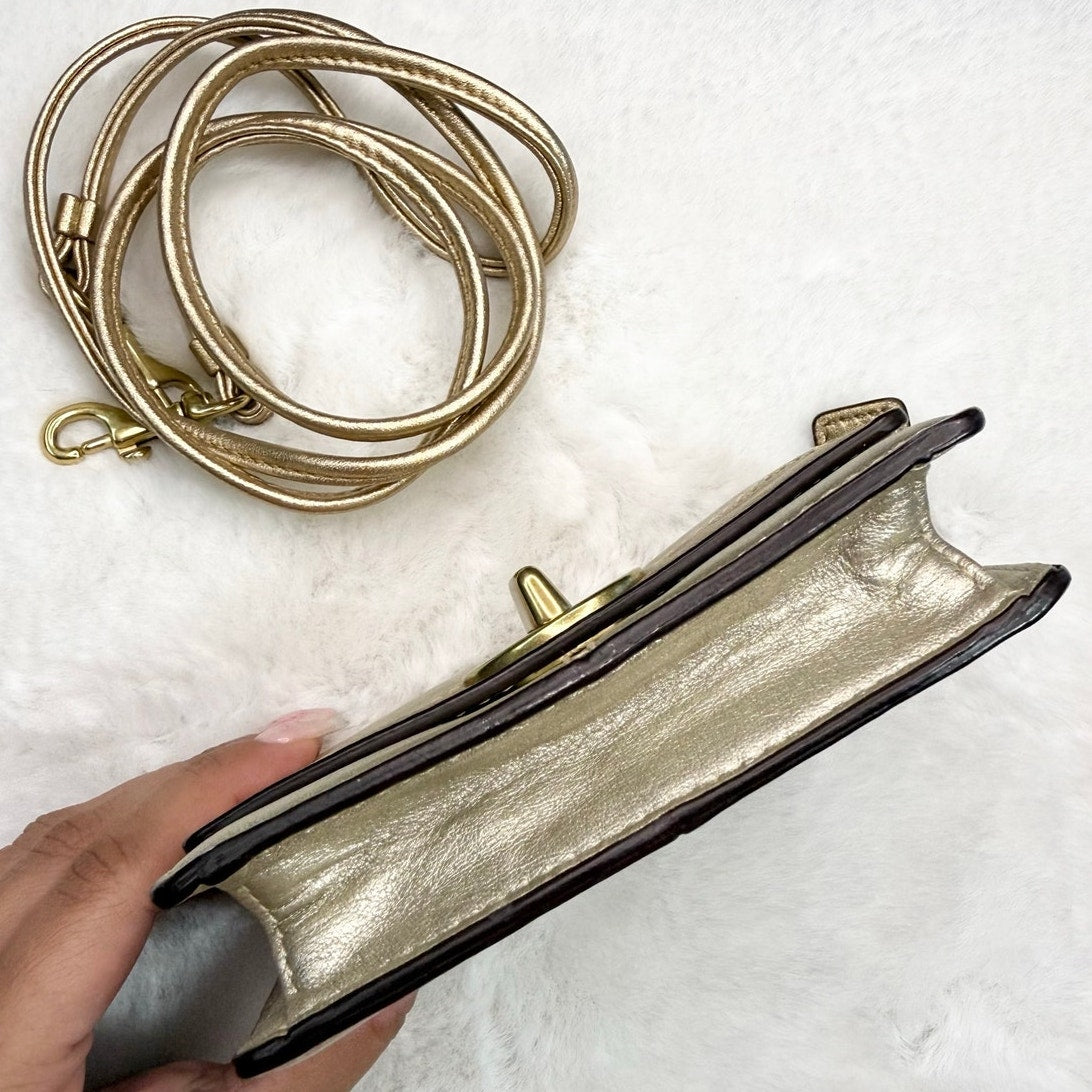 COACH Silver Gold Mini Crossbody Bag