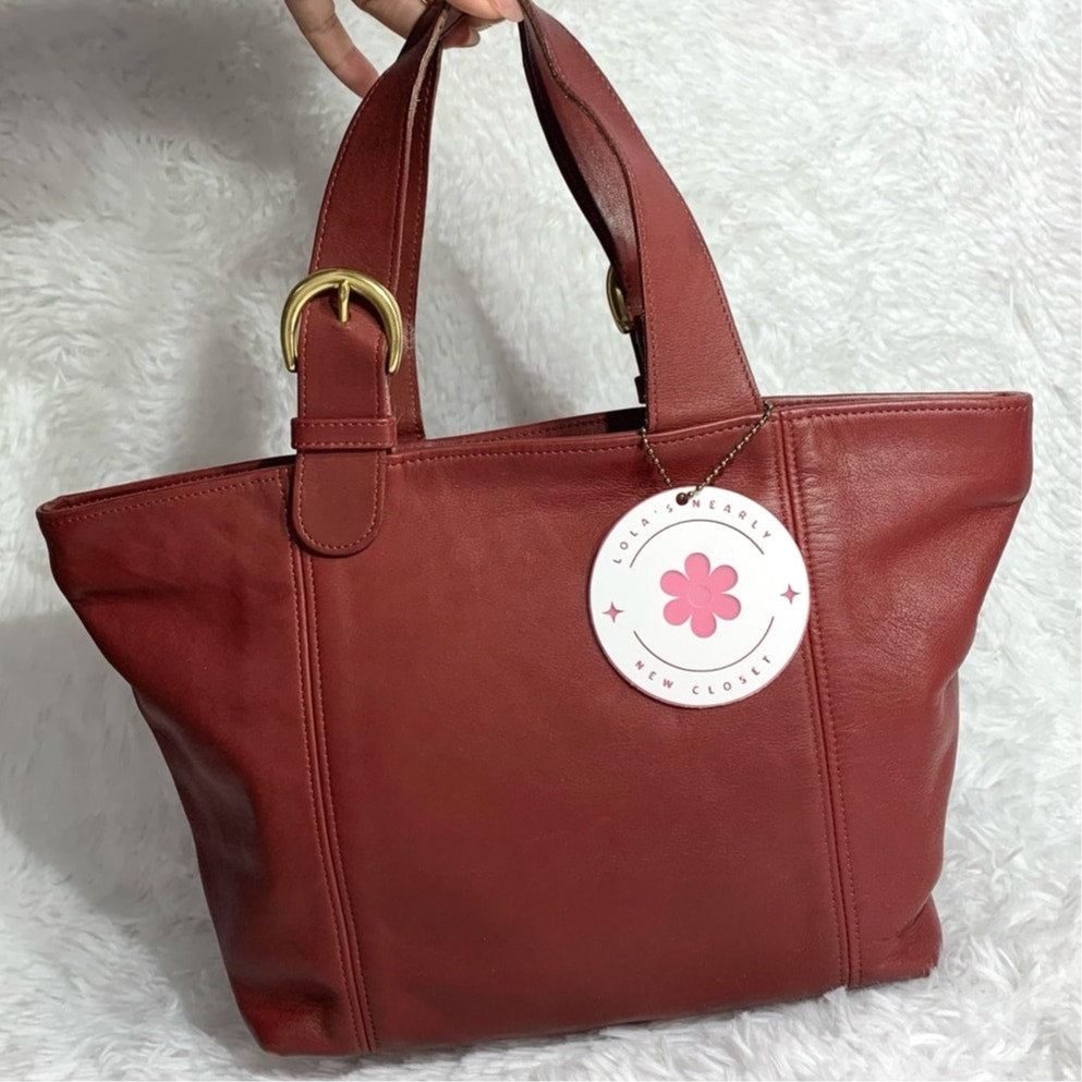 Vintage COACH Waverly Red United States Top Handle Handbag