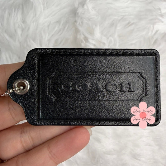 2.5" COACH Black Fob Bag Charm Hang tag Hangtag