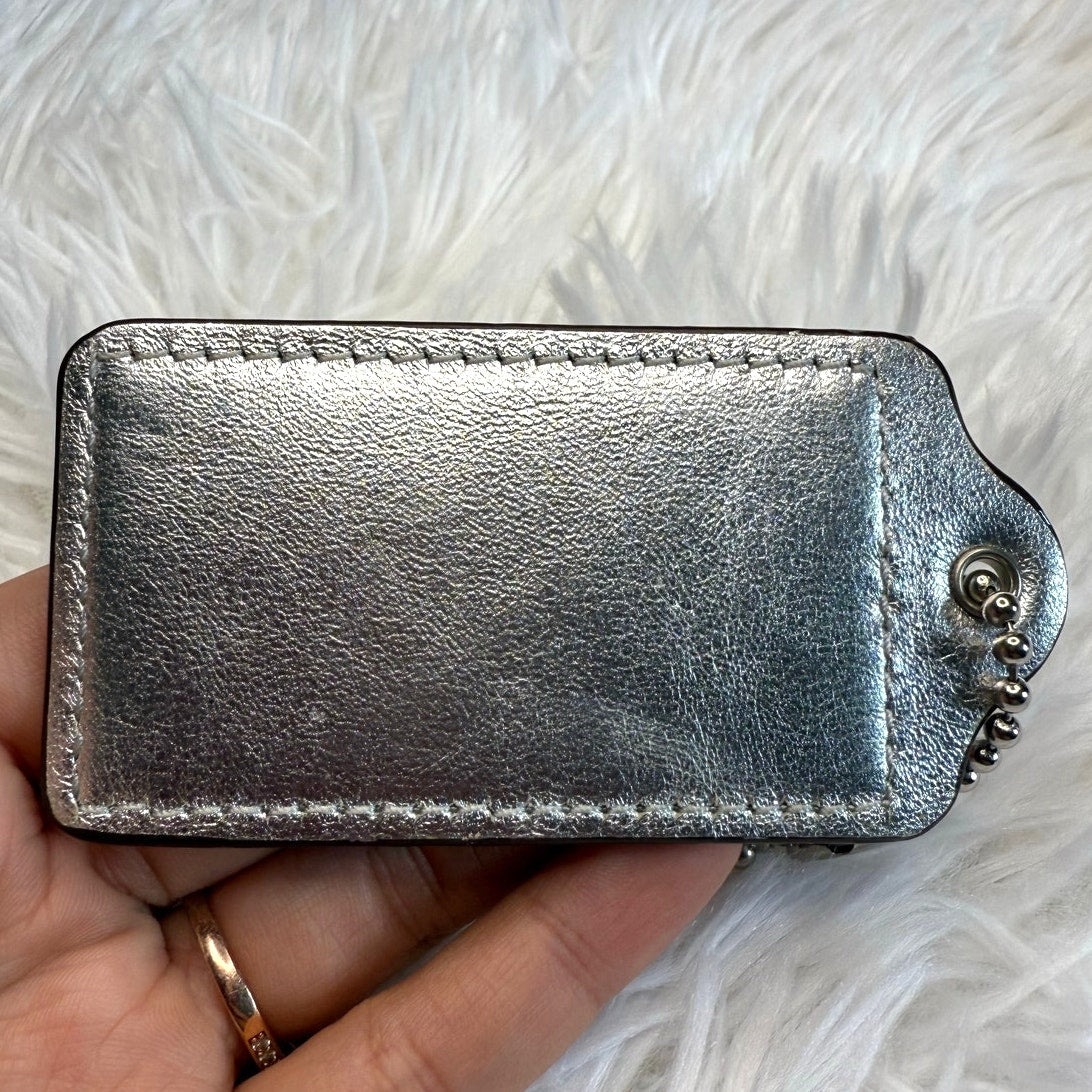 3" COACH Silver Fob Bag Charm Hang tag Hangtag