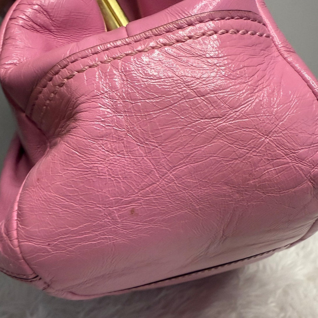 y2k COACH 2008 Pink 12520 Patented Leather Ergo Shoulder Bag