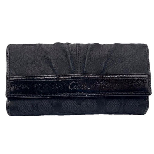 COACH Black Signature Canvas Wallet