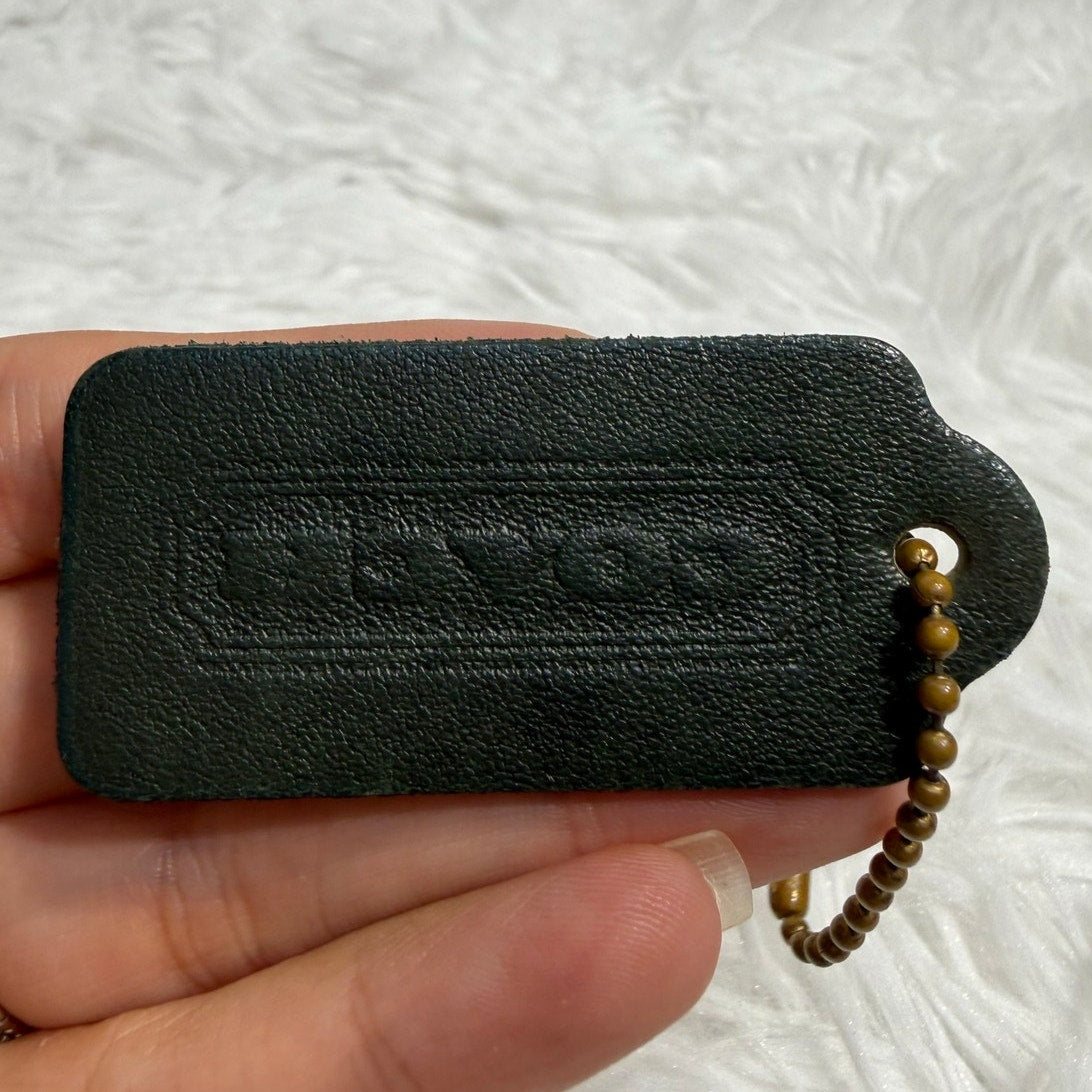 2" Vintage COACH Bottle Green Fob Bag Charm Hang tag Hangtag