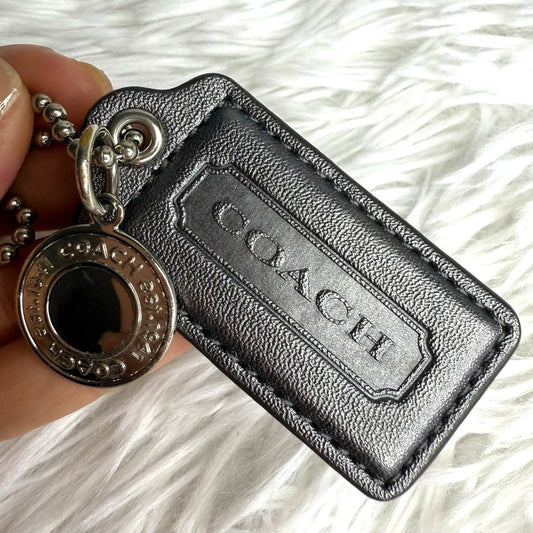 COACH Silver Gray Fob Bag Charm Hang tag Hangtag