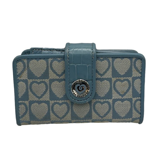 BRIGHTON Blue Heart Small Canvas Wallet