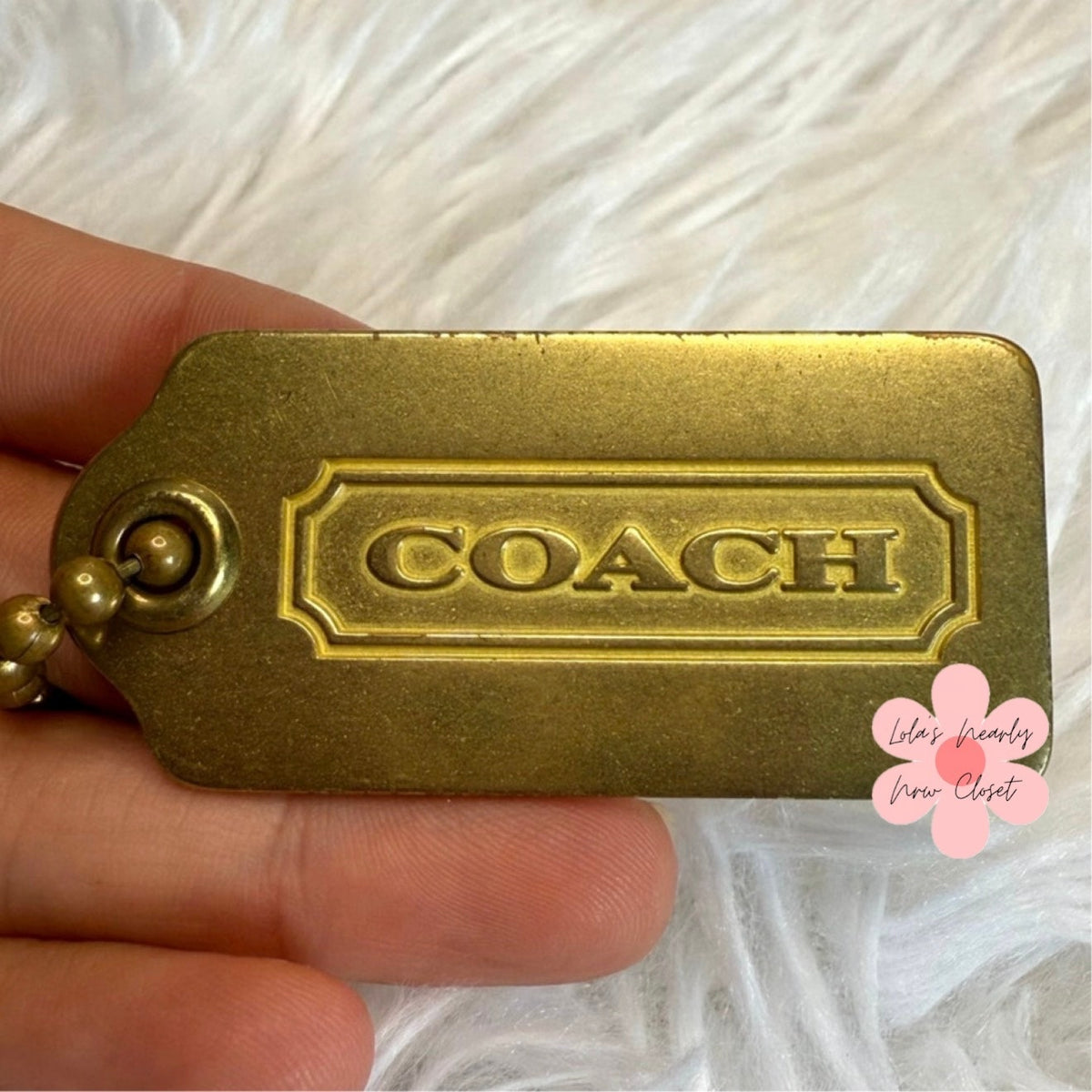 2” COACH Metal y2k Vintage Fob Bag Charm Hang tag Hangtag