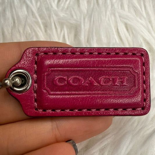 1.5" COACH Pink Fob Bag Charm Hang tag Hangtag