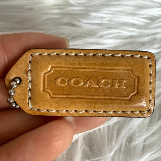 COACH Khaki Tan Fob Bag Charm Hang tag Hangtag