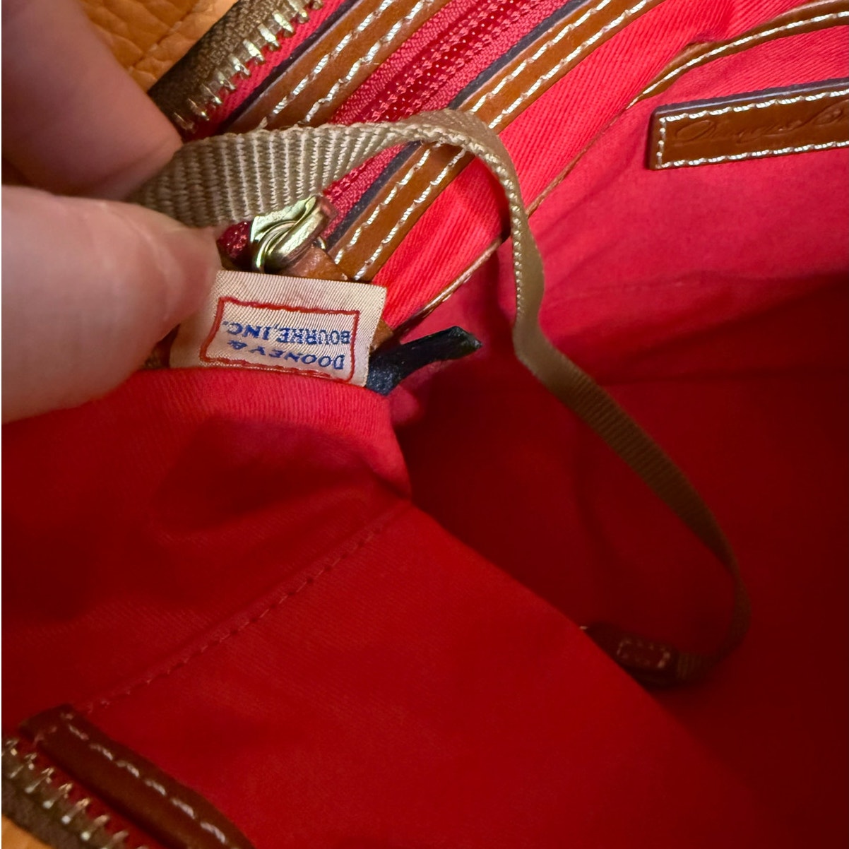 DOONEY & BOURKE Orange Pebbled Grain Lexington Tote
