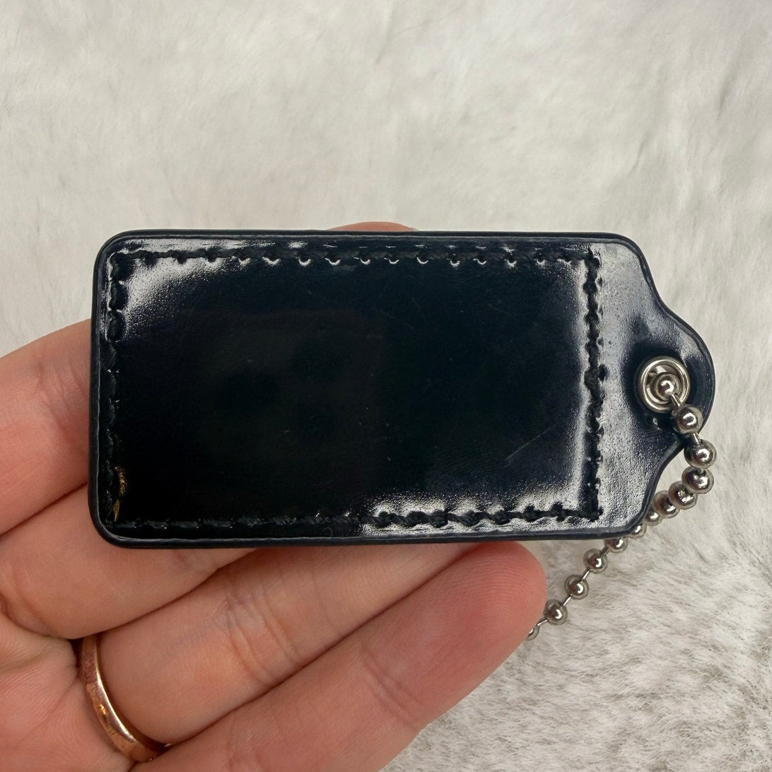 2" COACH Black Fob Bag Charm Hang tag Hangtag