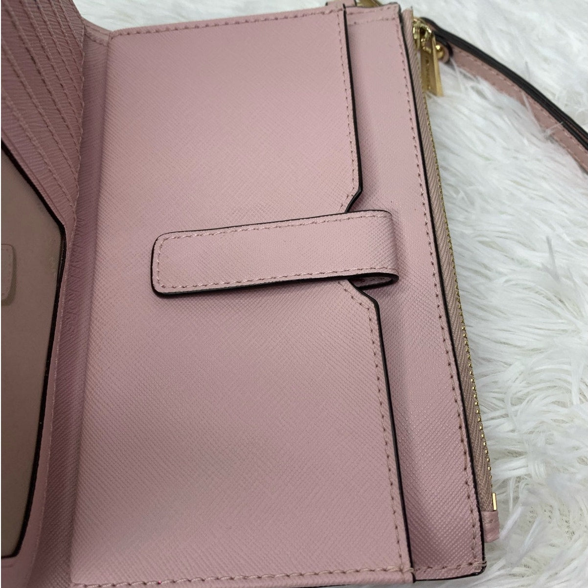 Michael Kors Pink Double Zipper Wristlet / Wallet with Phone Slot