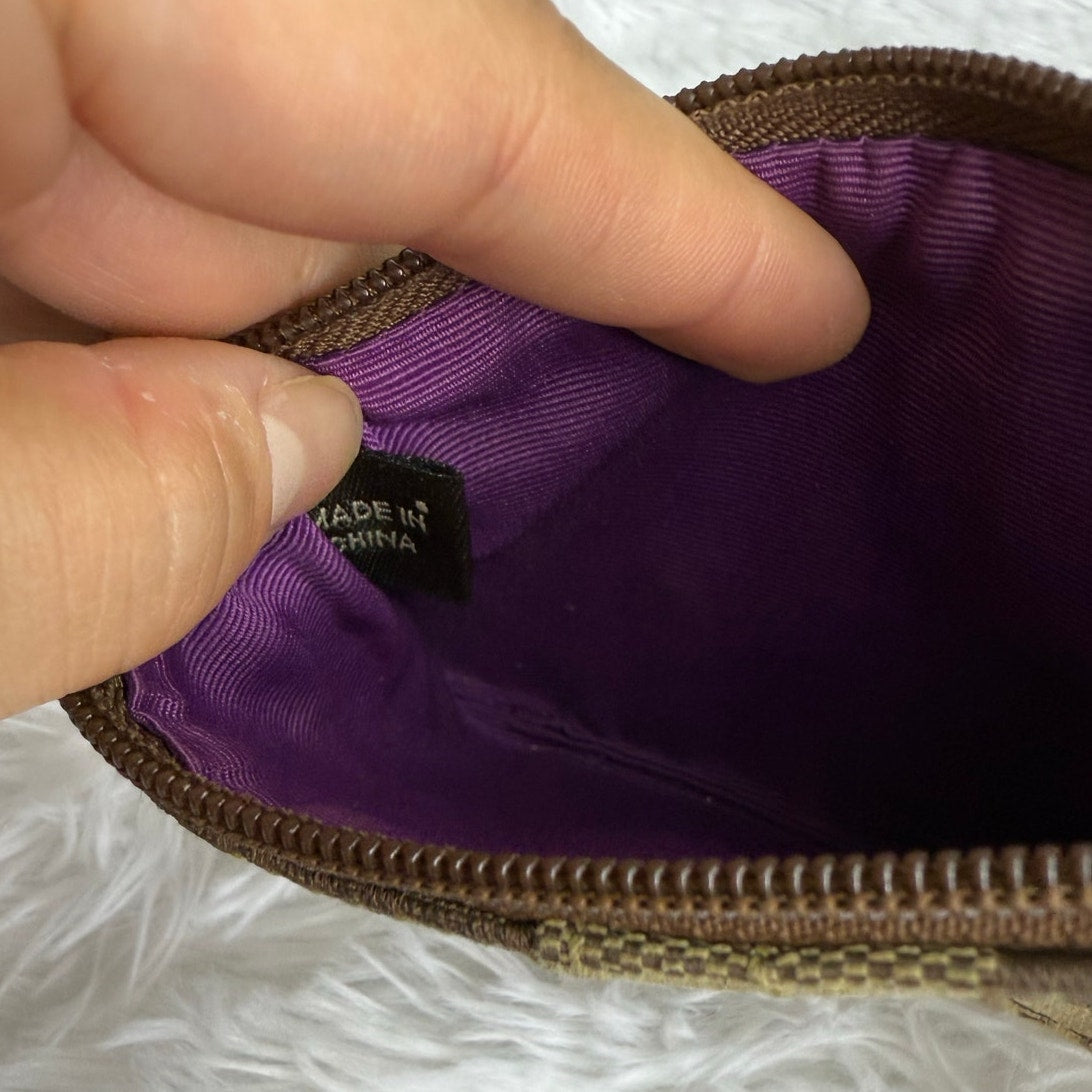 SALE COACH Signature Brown Wristlet