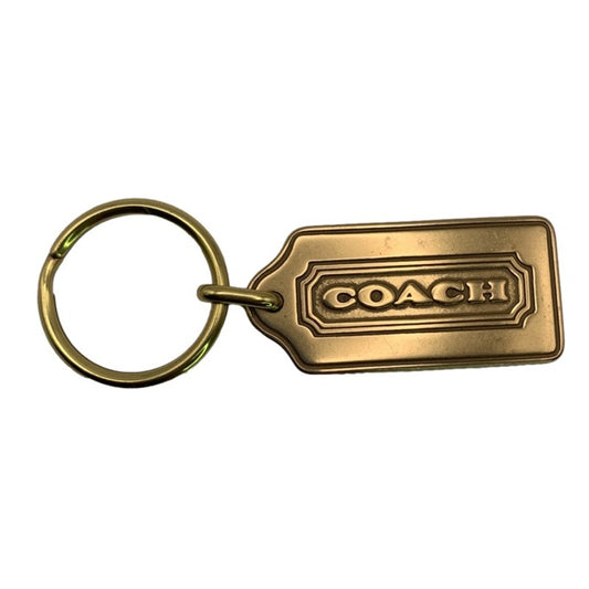 2" Rare COACH Vintage Thick Gold Brass Bag Fob Key Ring Key Chain