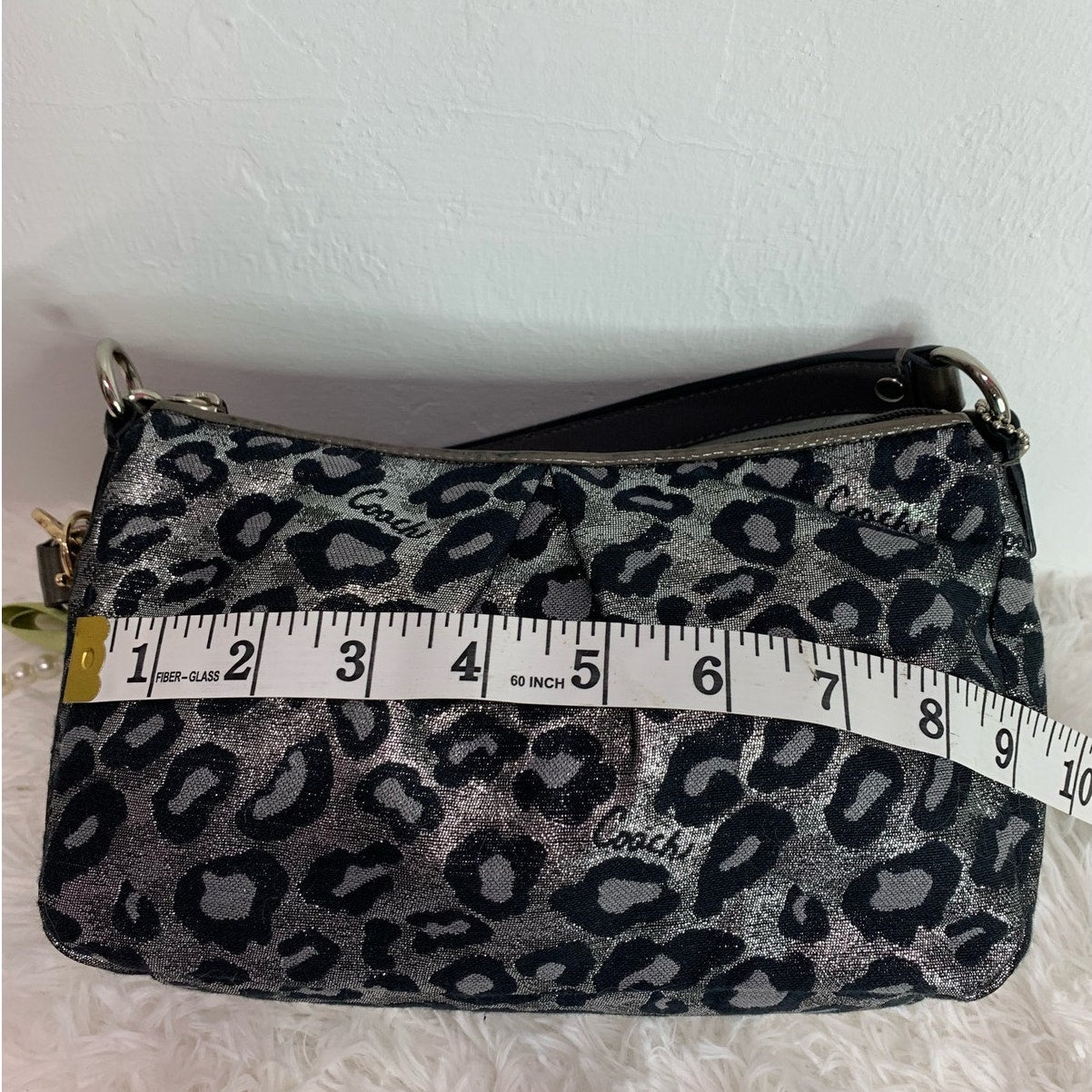 y2k COACH Leopard Silver Mini Purse shoulder bag