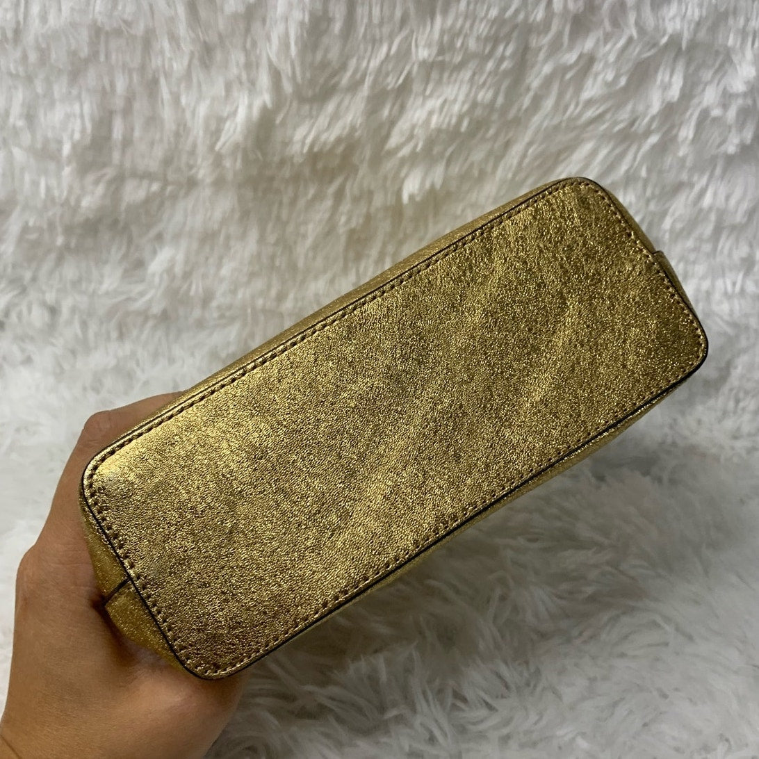 Michael Kors Gold Cosmetic Case / Make up Bag