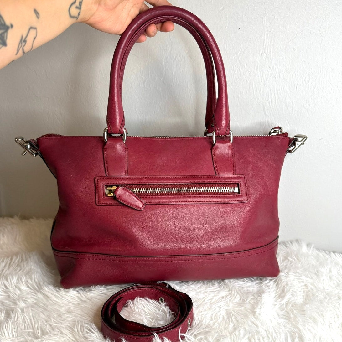 COACH Legacy Molly Duffle tote satchel purse handbag Cognac Glove Leather