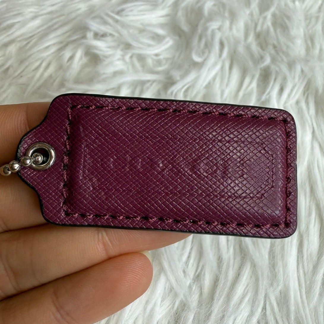 2" COACH Burgundy Fob Bag Charm Hang tag Hangtag