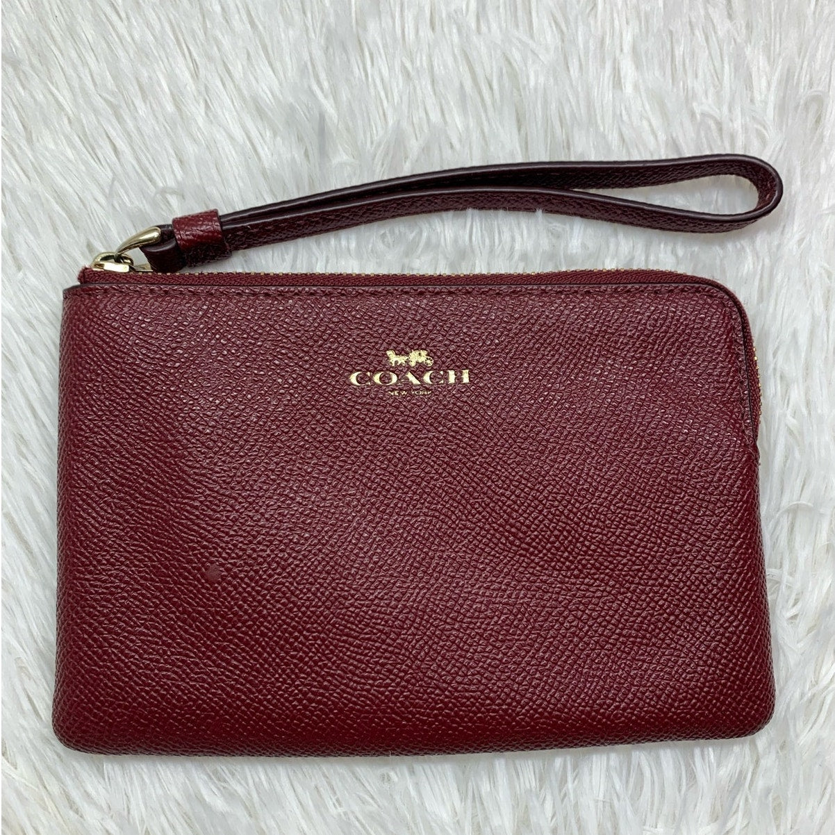 COACH Burgundy Wristlet