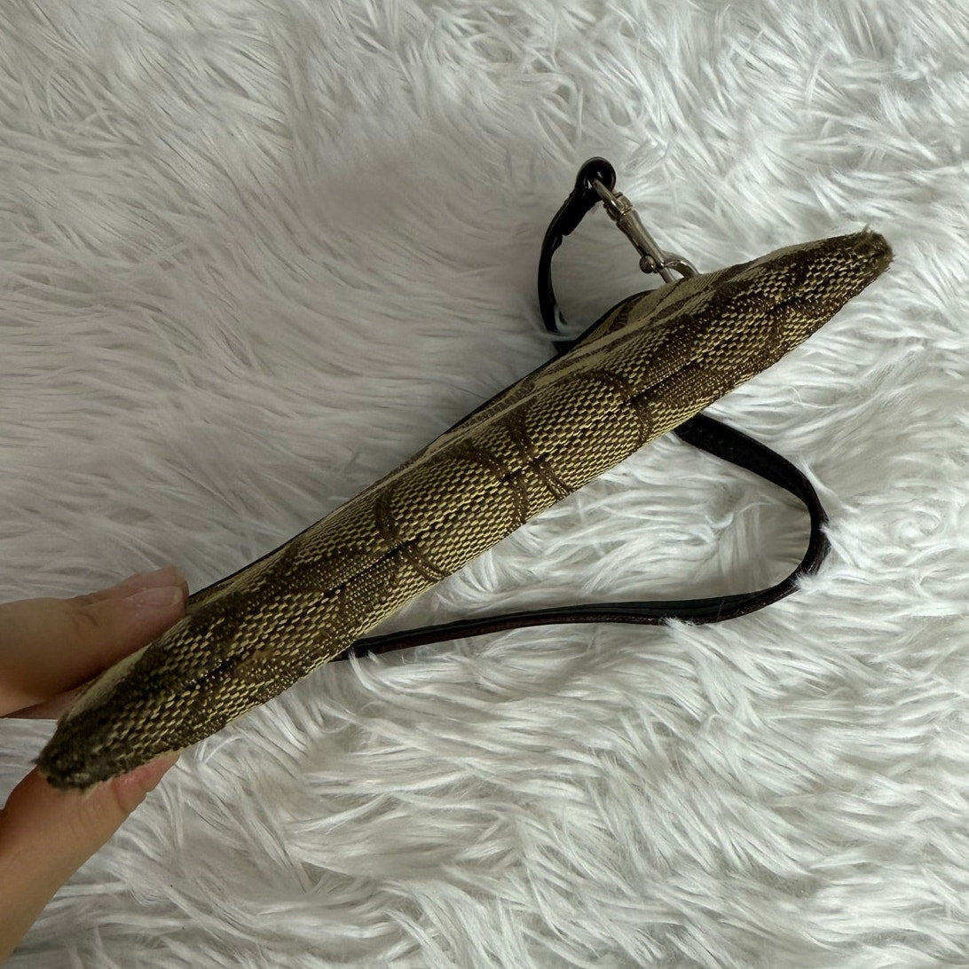 COACH Brown Signature Canvas Wristlet