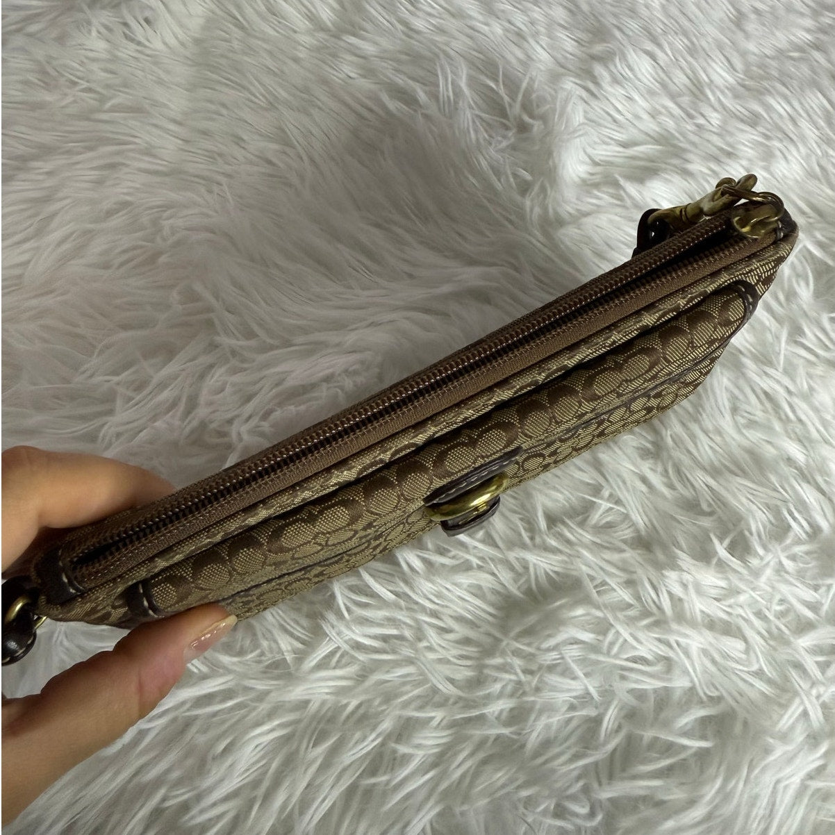 COACH y2k Soho Brown Signature Canvas Wristlet