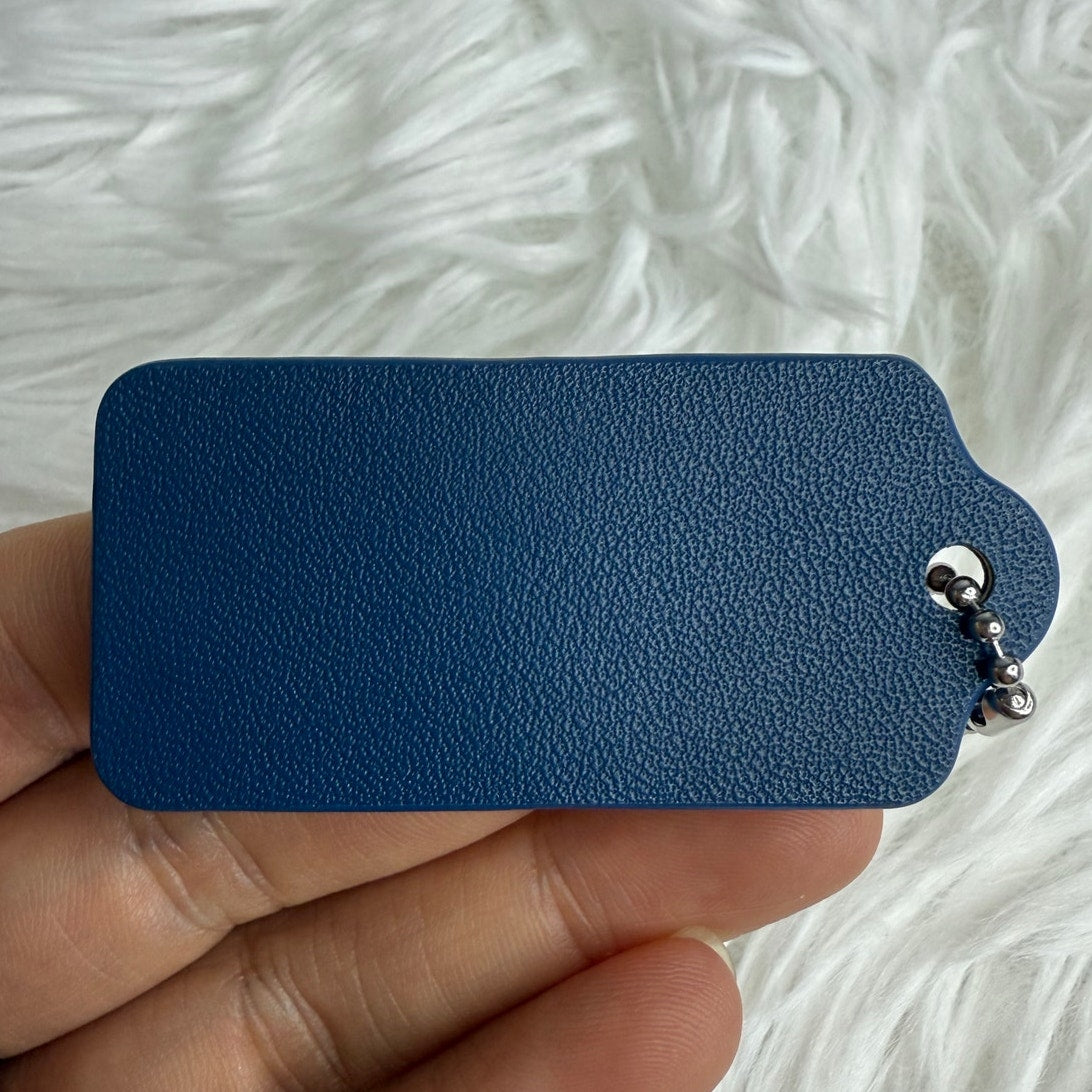 2" COACH Blue Fob Bag Charm Hang tag Hangtag