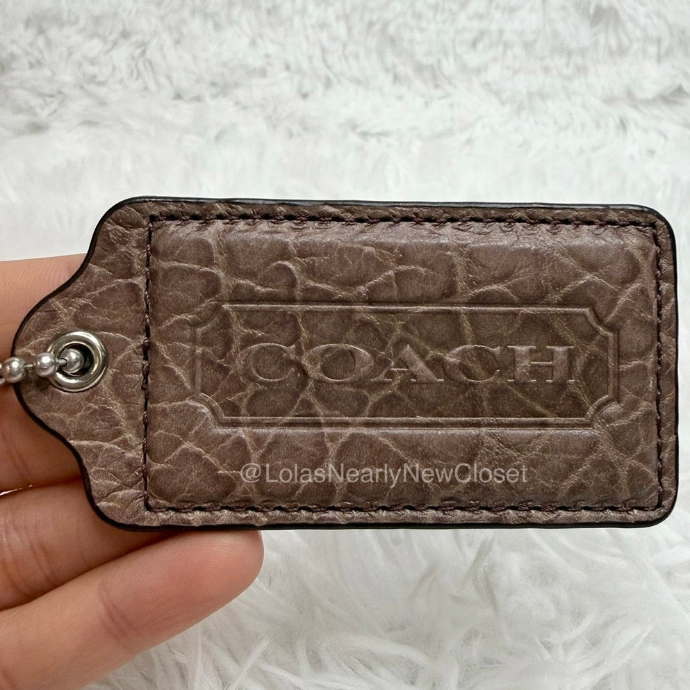 3" COACH Texture Fob Bag Charm Hang tag Hangtag