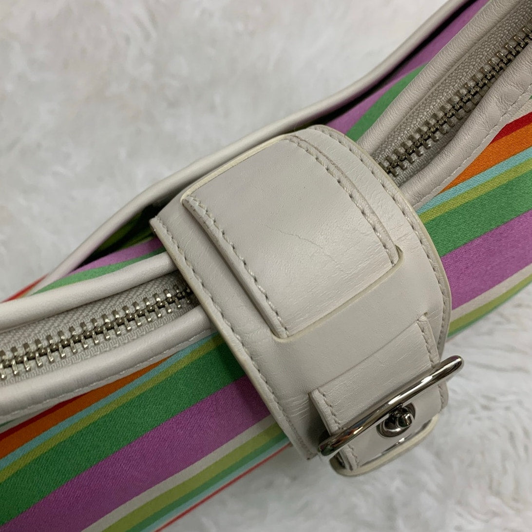 y2k Coach Hamptons Stripe Hobo Shoulder Bag