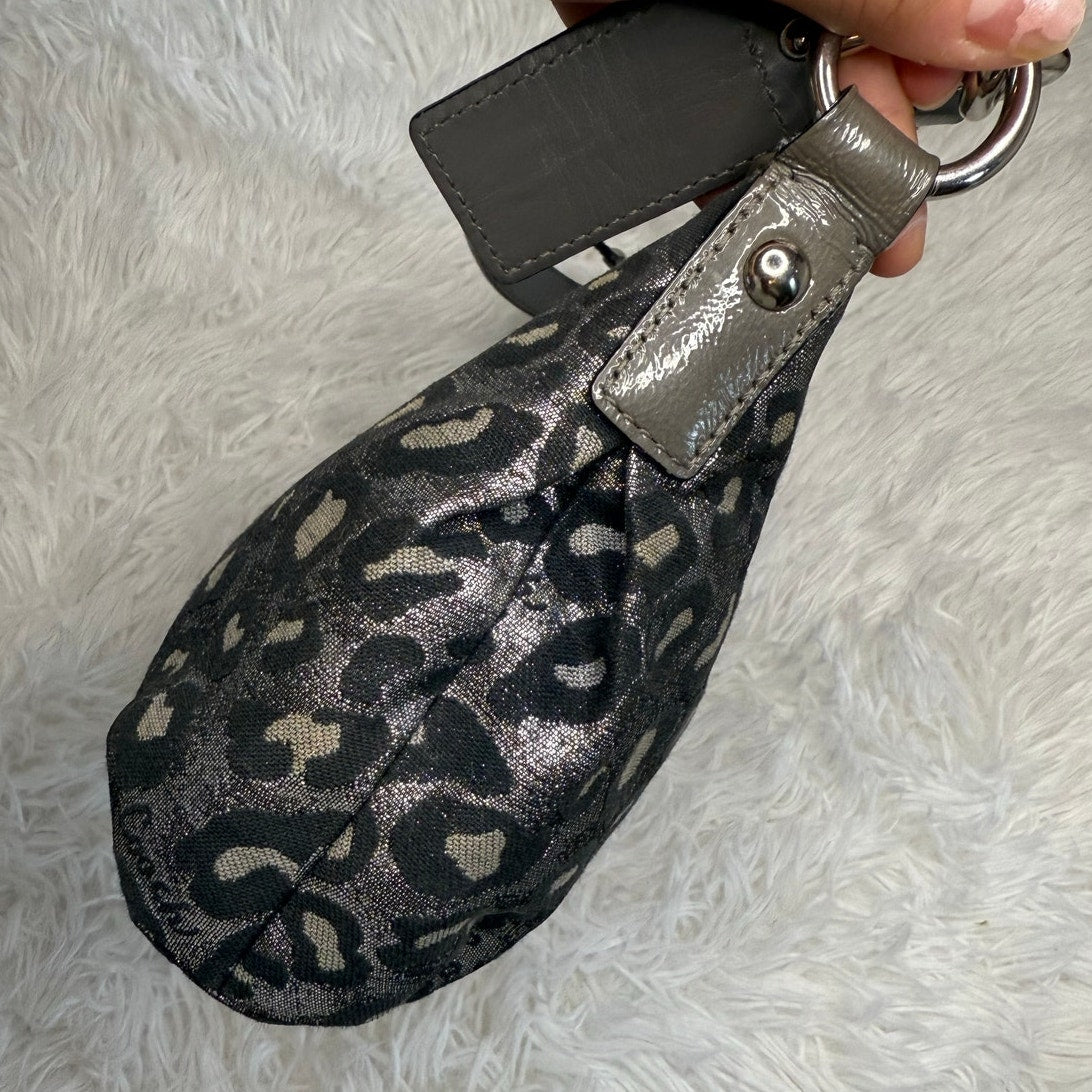 y2k COACH Leopard Silver Metallic Mini Purse shoulder bag