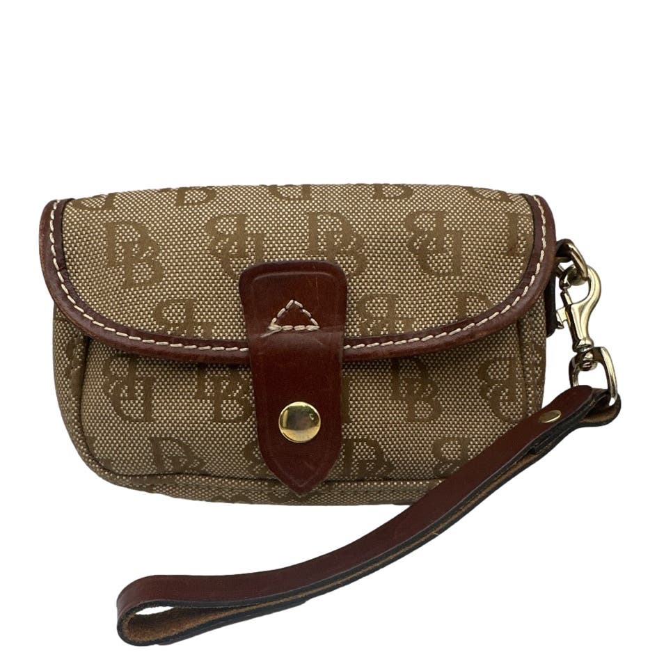 DOONEY & BOURKE Brown Signature Canvas Wristlet