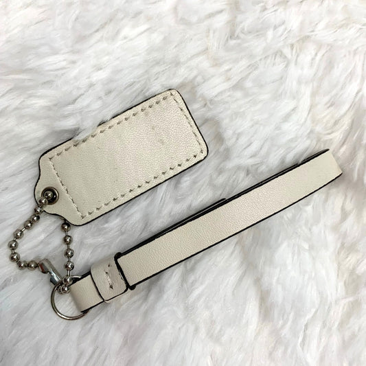 2" COACH White Fob Bag Charm Hang tag Hangtag