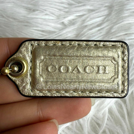 1.5" COACH Gold Fob Bag Charm Hang tag Hangtag