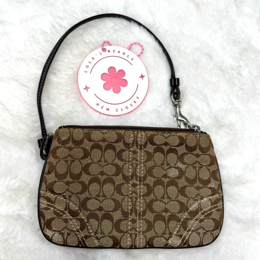 SALE y2k Coach Brown Signature Wristlet