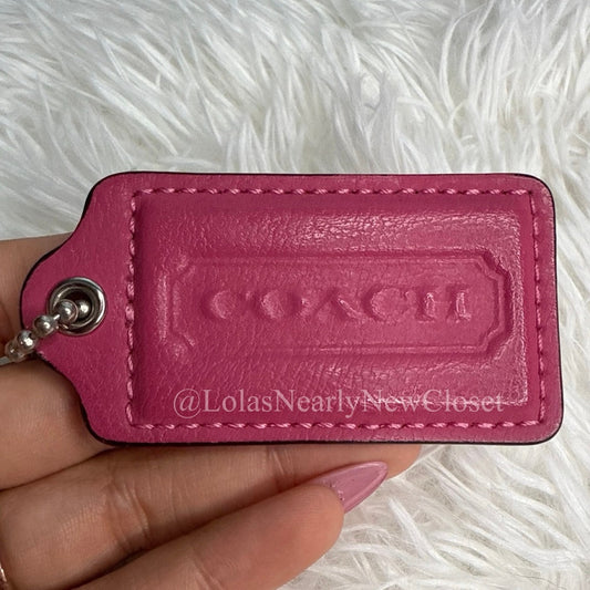 2.5" COACH Pink Fob Bag Charm Hang tag Hangtag