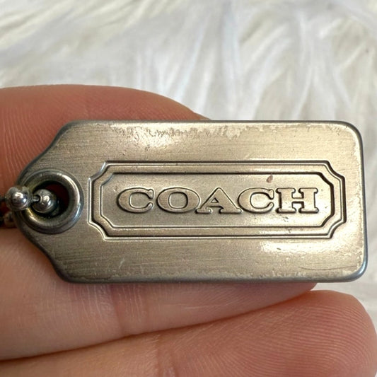 1" y2k Coach Vintage Metal Hangtag Hang Tag Bag Charm