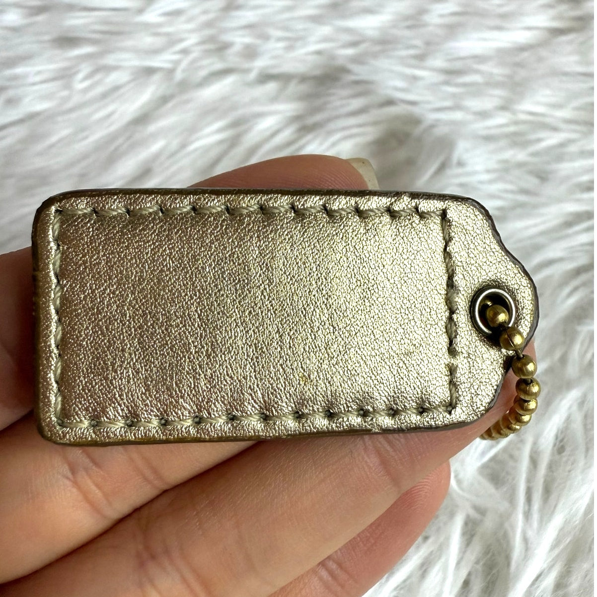 1.5" COACH Gold Fob Bag Charm Hang tag Hangtag