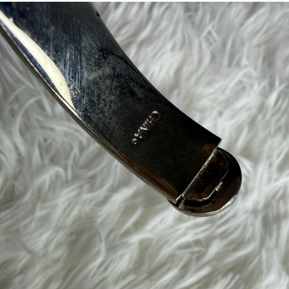 COACH C Logo Signature Silver Bangle Bracelet