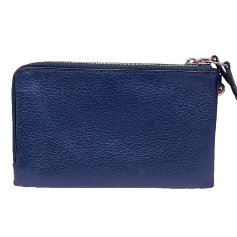 SALE COACH Blue Double Zipper Around Wristlet