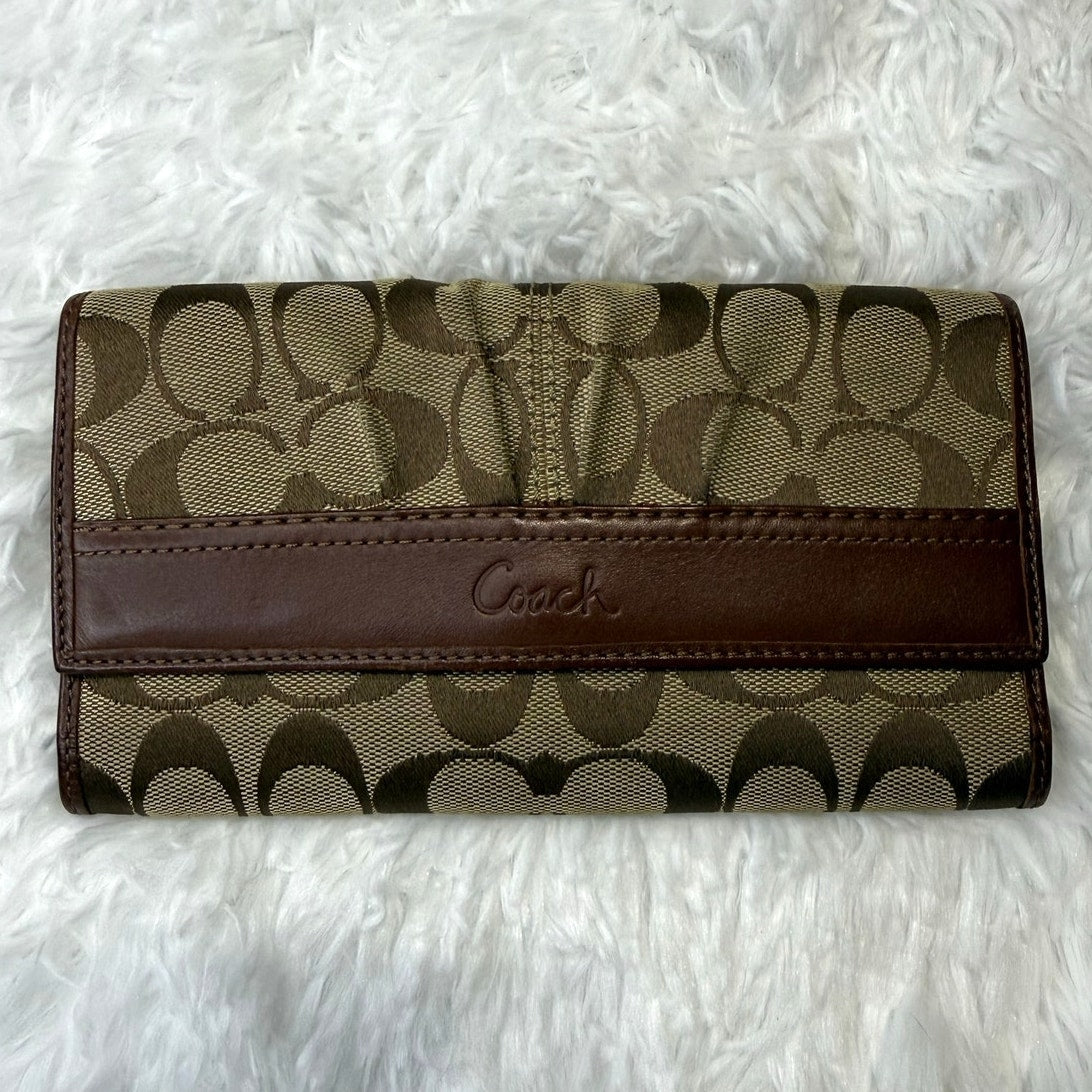 y2k Coach Brown Signature Wallet