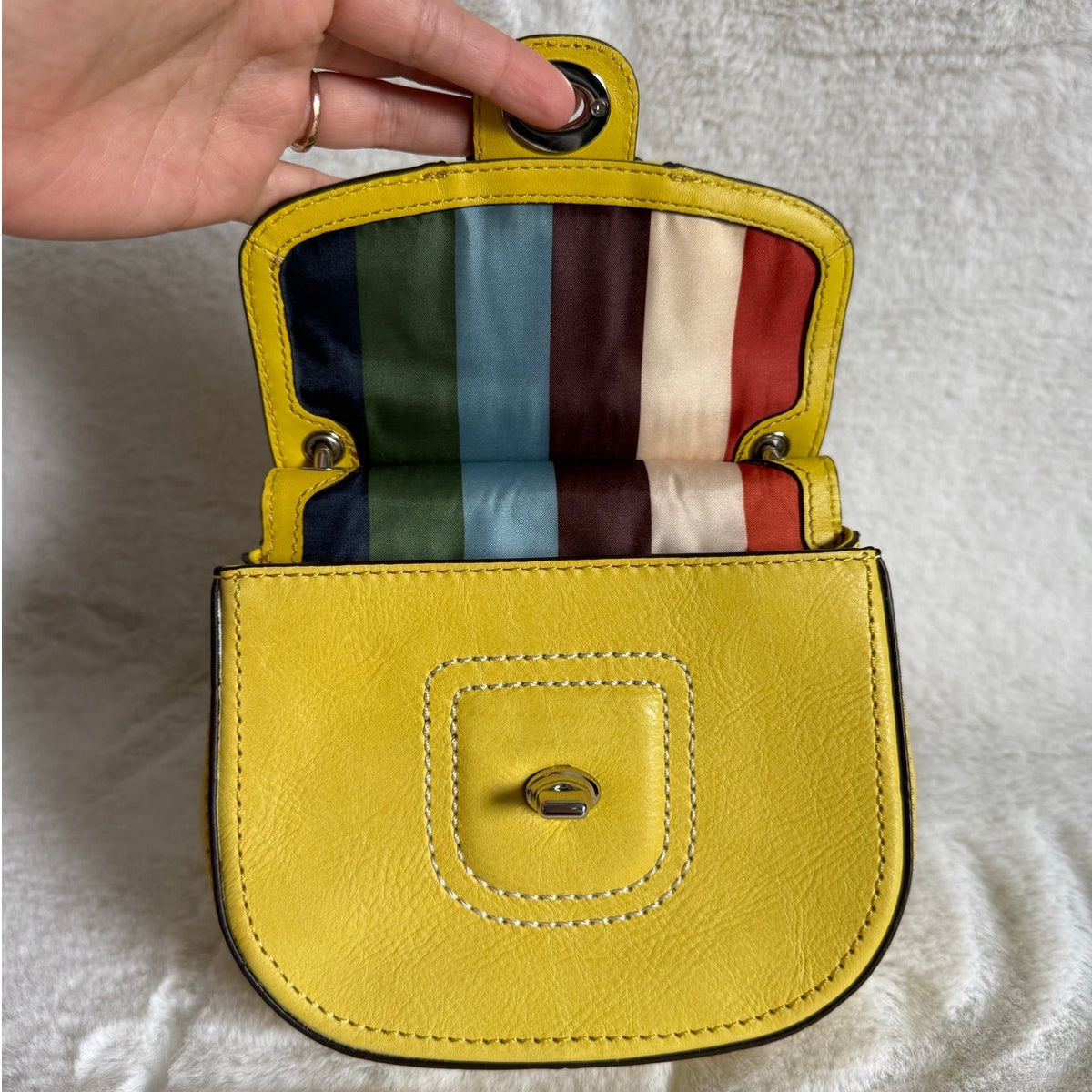 y2k COACH Legacy Yellow Top Handle Crossbody