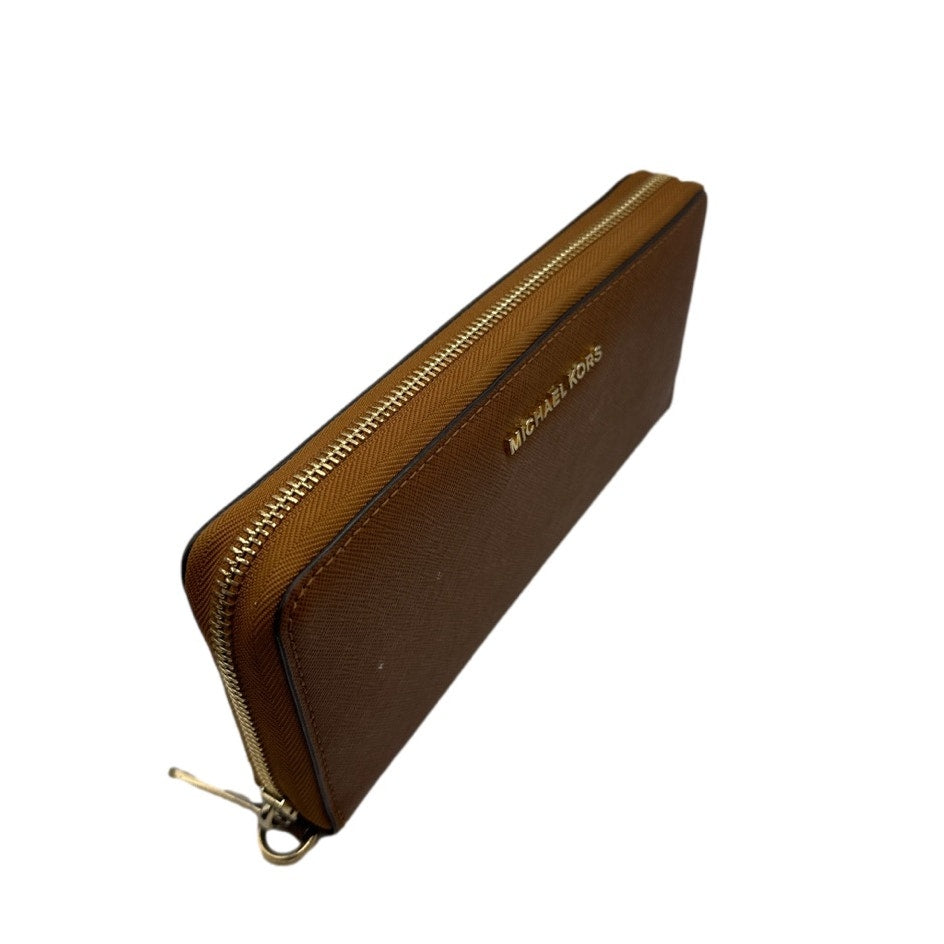 SALE MICHAEL KORS Brown Zip Around Wallet