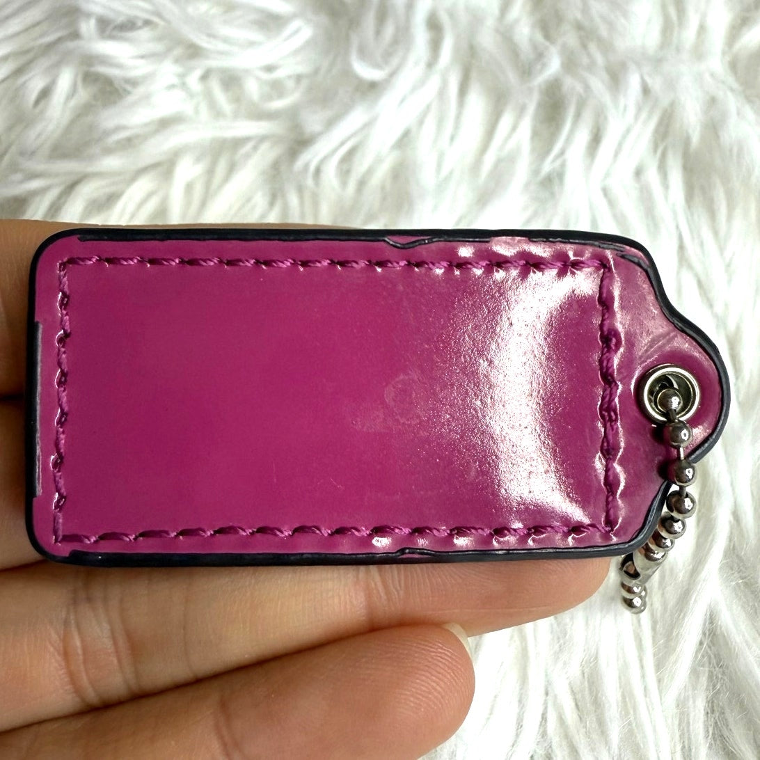 2" COACH Fuchsia Fob Bag Charm Hang tag Hangtag